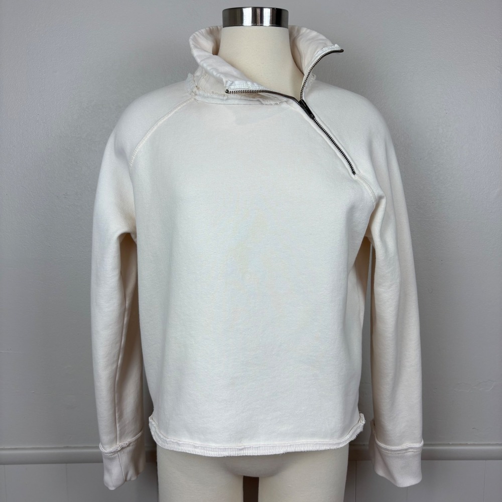We the Free People Just a Game Sweatshirt Size S‎ Cream Oversized Boxy Grunge
